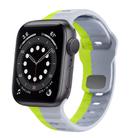 For Apple Watch Series 6 44mm Wave Texture Reverse Buckle Silicone Watch Band(Grey Green) - 1