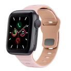 For Apple Watch Series 5 44mm Wave Texture Reverse Buckle Silicone Watch Band(Pink+Rose Ash) - 1