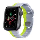 For Apple Watch Series 5 44mm Wave Texture Reverse Buckle Silicone Watch Band(Grey Green) - 1