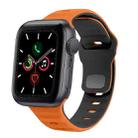 For Apple Watch Series 5 40mm Wave Texture Reverse Buckle Silicone Watch Band(Orange Black) - 1