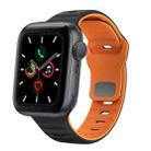 For Apple Watch Series 5 40mm Wave Texture Reverse Buckle Silicone Watch Band(Black Orange) - 1