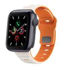 For Apple Watch Series 5 40mm Wave Texture Reverse Buckle Silicone Watch Band(Starlight Orange) - 1