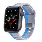 For Apple Watch Series 5 40mm Wave Texture Reverse Buckle Silicone Watch Band(Grey Blue) - 1