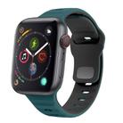 For Apple Watch Series 4 44mm Wave Texture Reverse Buckle Silicone Watch Band(Green Black) - 1