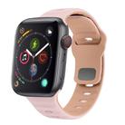 For Apple Watch Series 4 44mm Wave Texture Reverse Buckle Silicone Watch Band(Pink+Rose Ash) - 1