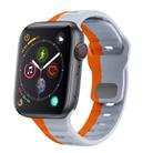 For Apple Watch Series 4 44mm Wave Texture Reverse Buckle Silicone Watch Band(Grey Orange) - 1