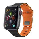 For Apple Watch Series 4 40mm Wave Texture Reverse Buckle Silicone Watch Band(Black Orange) - 1