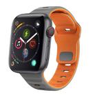 For Apple Watch Series 4 40mm Wave Texture Reverse Buckle Silicone Watch Band(Space Grey Orange) - 1