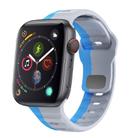 For Apple Watch Series 4 40mm Wave Texture Reverse Buckle Silicone Watch Band(Grey Blue) - 1