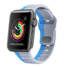 For Apple Watch Series 3 38mm Wave Texture Reverse Buckle Silicone Watch Band(Grey Blue) - 1