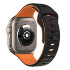 For Apple Watch Series 3 42mm Wave Texture Reverse Buckle Silicone Watch Band(Black Orange) - 2