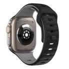 For Apple Watch Series 3 42mm Wave Texture Reverse Buckle Silicone Watch Band(Black Grey) - 2