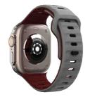 For Apple Watch Series 3 42mm Wave Texture Reverse Buckle Silicone Watch Band(Space Grey Wine Red) - 2