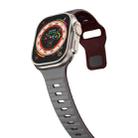 For Apple Watch Series 3 42mm Wave Texture Reverse Buckle Silicone Watch Band(Space Grey Wine Red) - 3