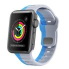 For Apple Watch Series 3 42mm Wave Texture Reverse Buckle Silicone Watch Band(Grey Blue) - 1