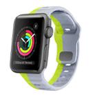 For Apple Watch Series 3 42mm Wave Texture Reverse Buckle Silicone Watch Band(Grey Green) - 1