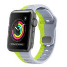 For Apple Watch Series 2 42mm Wave Texture Reverse Buckle Silicone Watch Band(Grey Green) - 1