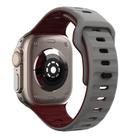 For Apple Watch Series 2 38mm Wave Texture Reverse Buckle Silicone Watch Band(Space Grey Wine Red) - 2