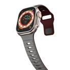 For Apple Watch Series 2 38mm Wave Texture Reverse Buckle Silicone Watch Band(Space Grey Wine Red) - 3