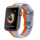 For Apple Watch Series 2 38mm Wave Texture Reverse Buckle Silicone Watch Band(Grey Orange) - 1