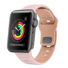 For Apple Watch 42mm Wave Texture Reverse Buckle Silicone Watch Band(Pink+Rose Ash) - 1