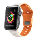 For Apple Watch 42mm Wave Texture Reverse Buckle Silicone Watch Band(Starlight Orange) - 1