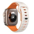 For Apple Watch 42mm Wave Texture Reverse Buckle Silicone Watch Band(Starlight Orange) - 2