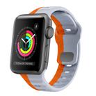 For Apple Watch 42mm Wave Texture Reverse Buckle Silicone Watch Band(Grey Orange) - 1