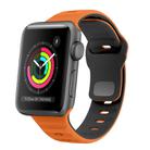 For Apple Watch 38mm Wave Texture Reverse Buckle Silicone Watch Band(Orange Black) - 1