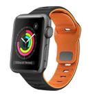 For Apple Watch 38mm Wave Texture Reverse Buckle Silicone Watch Band(Black Orange) - 1