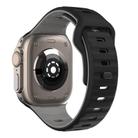 For Apple Watch 38mm Wave Texture Reverse Buckle Silicone Watch Band(Black Grey) - 2