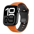 For Apple Watch Series 10 46mm Wave Texture Reverse Buckle Silicone Watch Band(Orange Black) - 1