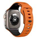 For Apple Watch Series 10 46mm Wave Texture Reverse Buckle Silicone Watch Band(Orange Black) - 2