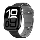 For Apple Watch Series 10 46mm Wave Texture Reverse Buckle Silicone Watch Band(Black Grey) - 1