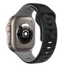 For Apple Watch Series 10 46mm Wave Texture Reverse Buckle Silicone Watch Band(Black Grey) - 2