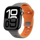 For Apple Watch Series 10 46mm Wave Texture Reverse Buckle Silicone Watch Band(Space Grey Orange) - 1