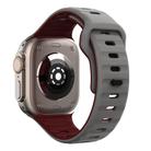 For Apple Watch Series 10 46mm Wave Texture Reverse Buckle Silicone Watch Band(Space Grey Wine Red) - 2