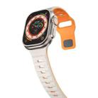 For Apple Watch Series 10 46mm Wave Texture Reverse Buckle Silicone Watch Band(Starlight Orange) - 3