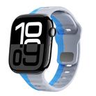 For Apple Watch Series 10 46mm Wave Texture Reverse Buckle Silicone Watch Band(Grey Blue) - 1