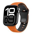 For Apple Watch Series 10 42mm Wave Texture Reverse Buckle Silicone Watch Band(Orange Black) - 1