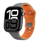 For Apple Watch Series 10 42mm Wave Texture Reverse Buckle Silicone Watch Band(Space Grey Orange) - 1