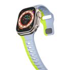 For Apple Watch Series 10 42mm Wave Texture Reverse Buckle Silicone Watch Band(Grey Green) - 3