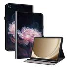 For Samsung Galaxy Tab A9+ Crystal Texture Painted Leather Tablet Case(Purple Peony) - 1