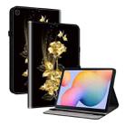 For Samsung Galaxy Tab S5e T720 Crystal Texture Painted Leather Tablet Case(Gold Butterfly Rose) - 1