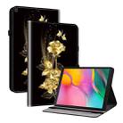 For Samsung Galaxy Tab A 10.1 2019 Crystal Texture Painted Leather Tablet Case(Gold Butterfly Rose) - 1