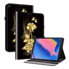 For Samsung Galaxy Tab A 8.0 2019 Crystal Texture Painted Leather Tablet Case(Gold Butterfly Rose) - 1