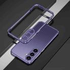 For Samsung Galaxy S24+ 5G Aurora Series Lens Protector + Metal Frame Phone Case(Purple Silver) - 1