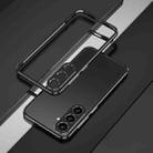 For Samsung Galaxy S24 5G Aurora Series Lens Protector + Metal Frame Phone Case(Black Silver) - 1