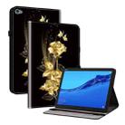 For Huawei MediaPad M5 Lite 10 / C5 10.1 Crystal Texture Painted Leather Smart Tablet Case(Gold Butterfly Rose) - 1