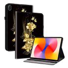 For Huawei MatePad SE 11 2024 Crystal Texture Painted Leather Smart Tablet Case(Gold Butterfly Rose) - 1